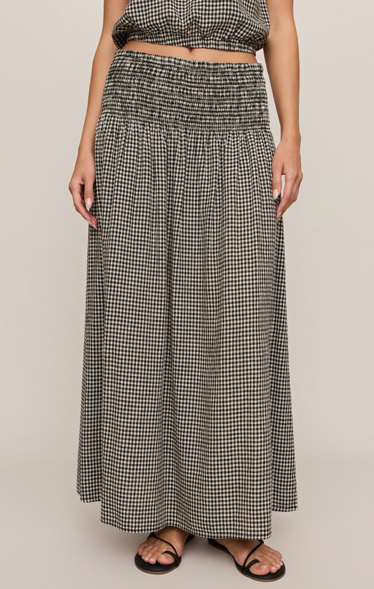 Brooke Gingham Linen Maxi Skirt
