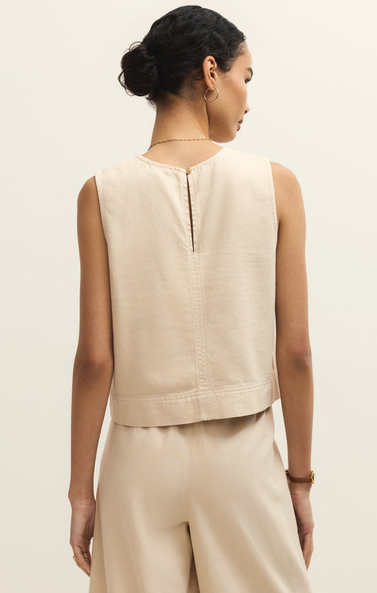 Sun Seeker Twill Cropped Tank