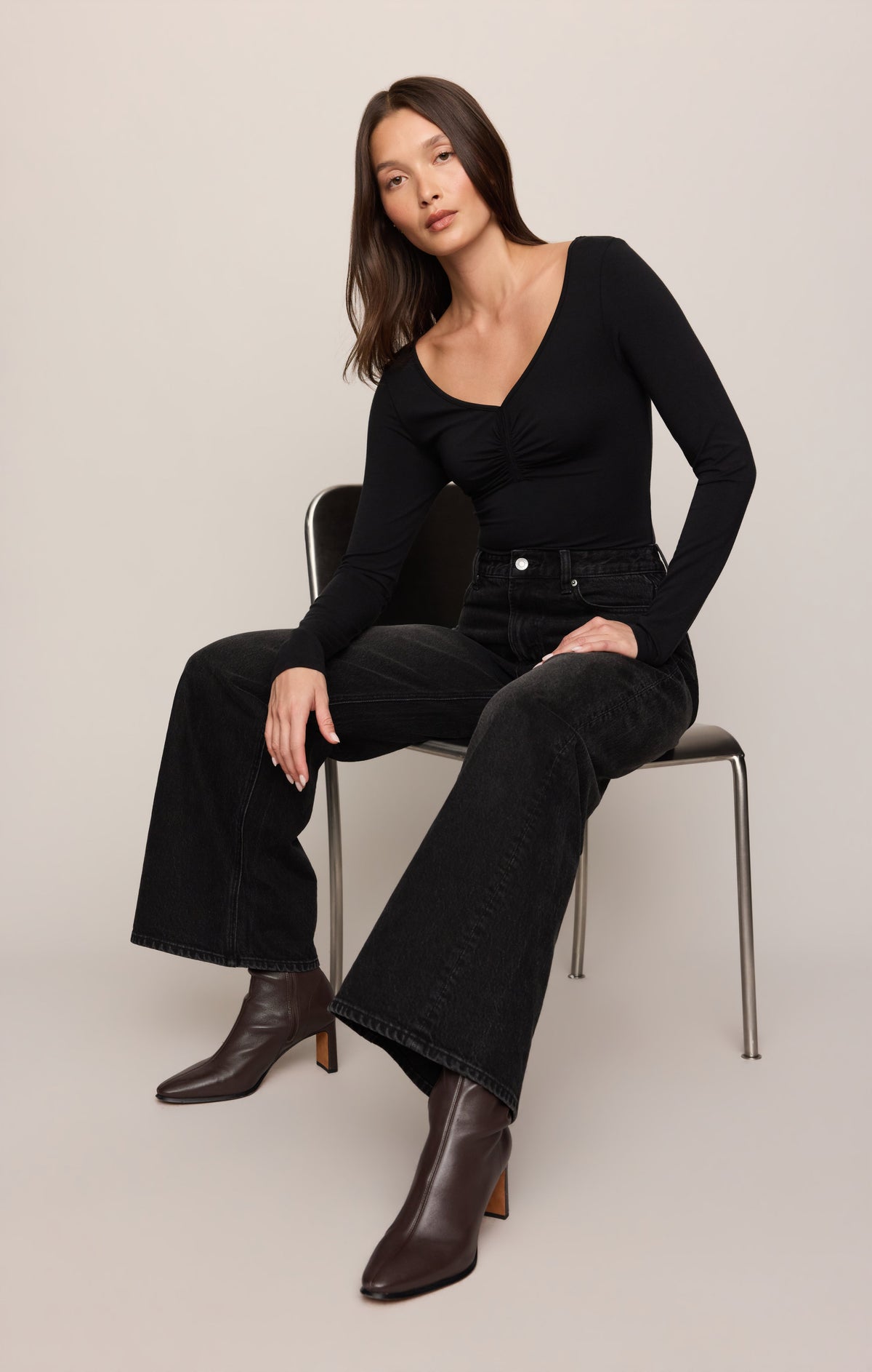 No Regrets Ruched Long Sleeve Top
