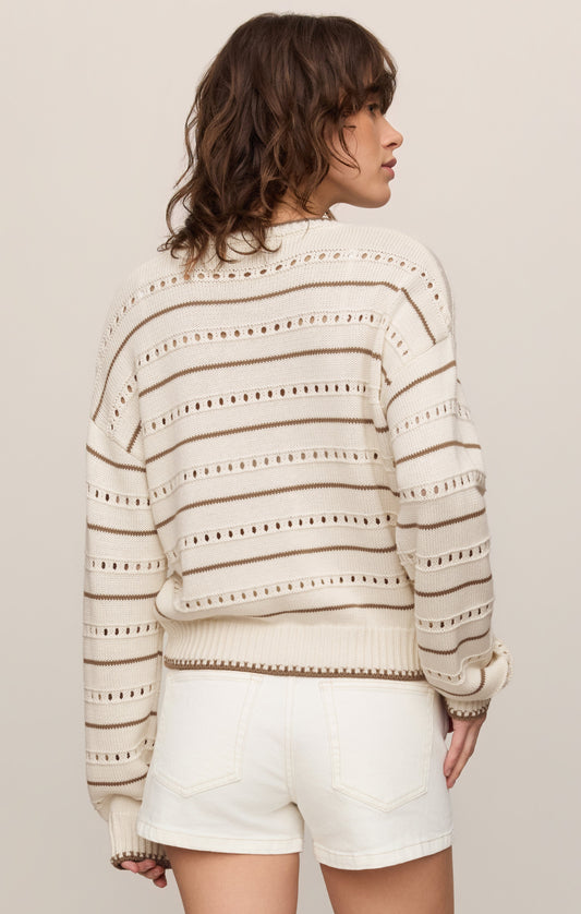 Darby Stripe Pointelle Sweater