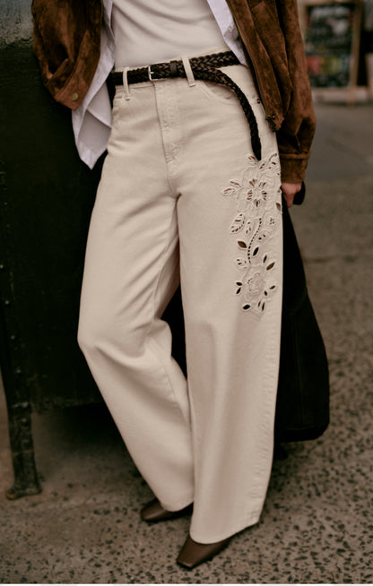 The Show Off High-Rise Bowed Denim
