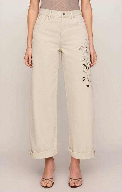 The Show Off High-Rise Bowed Denim