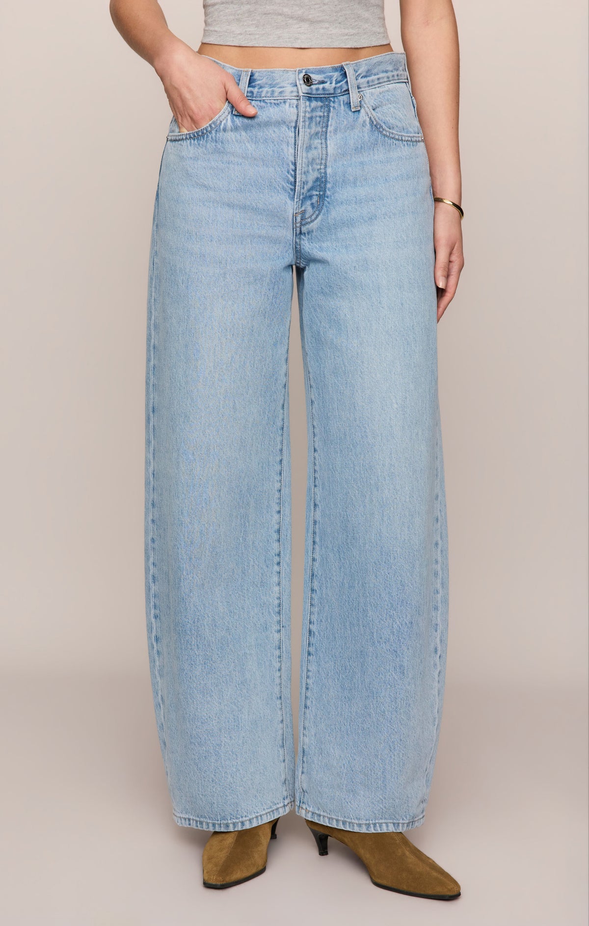 The Show Off High-Rise Bowed Denim