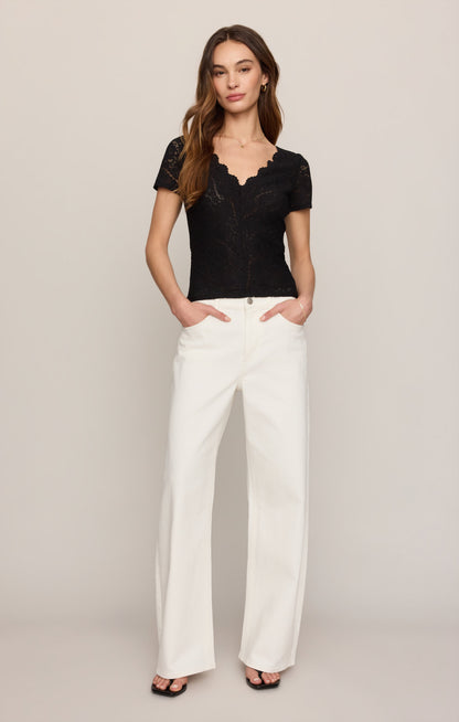 Audrey Lace Short Sleeve Top