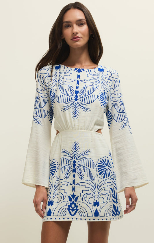 Tahina Airy Palm Mini Dress