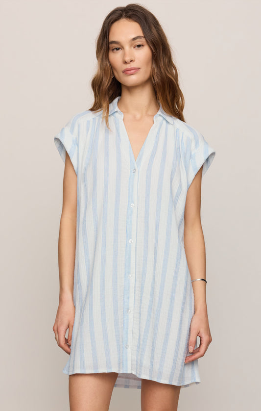 Shellbound Striped Gauze Dress