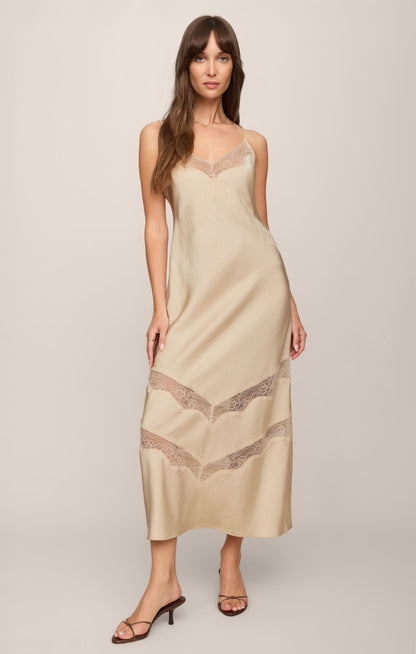 Bruna Lace Inset Midi Dress