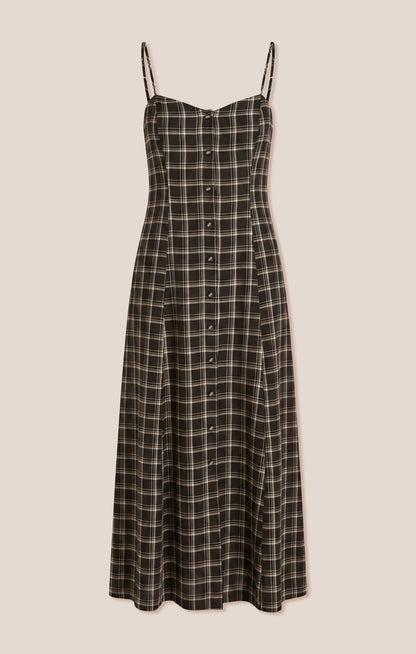 Angel Eyes Plaid Maxi Dress