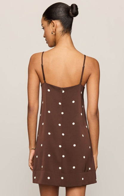 Maude Satin Dot Mini Dress