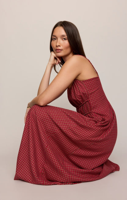 Evermore Plaid Flannel Midi Dress