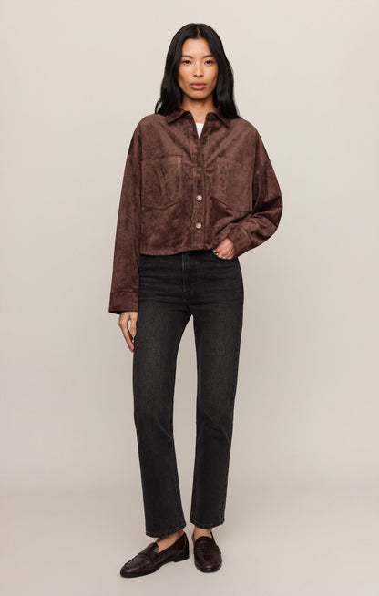 All Day Cropped Suede Jacket
