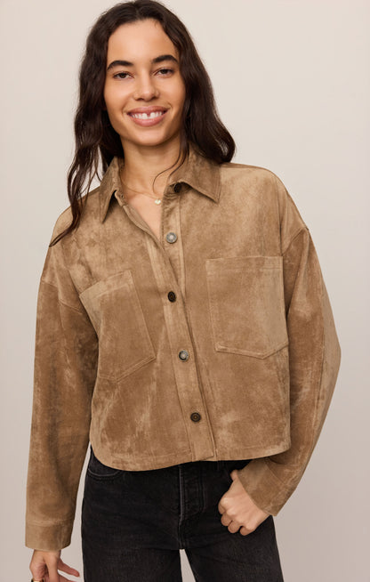 All Day Cropped Suede Jacket