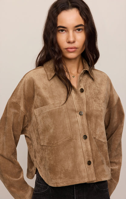 All Day Cropped Suede Jacket