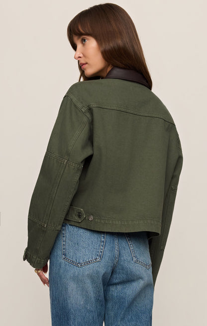 Rey Cropped Denim Chore Jacket