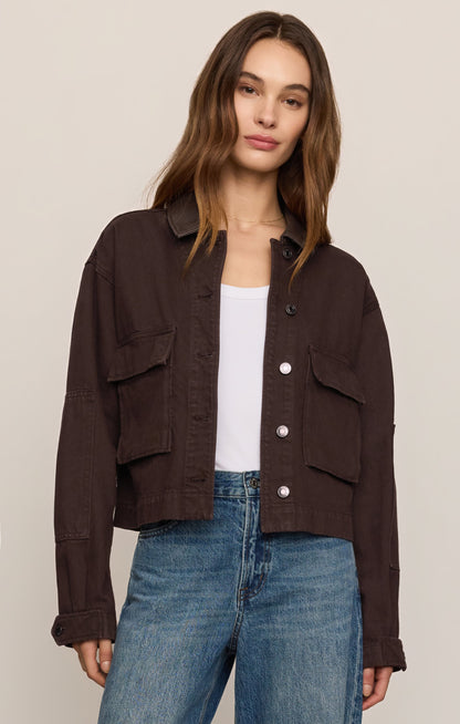 Rey Cropped Denim Chore Jacket