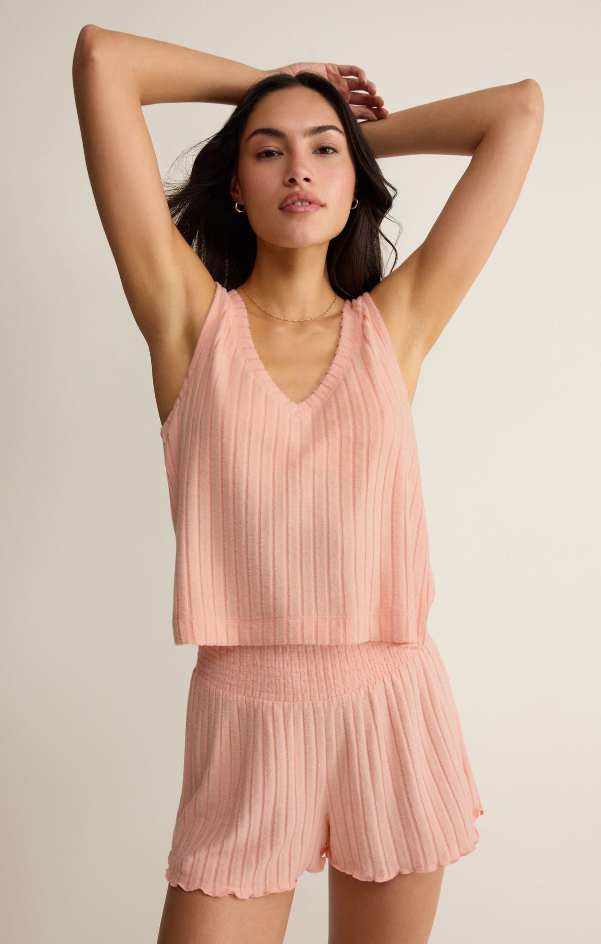 Dawn Smocked Silky Rib Short