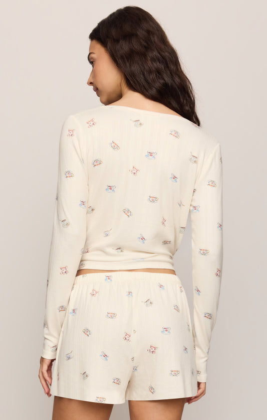 Tea Time Silky Pointelle Top