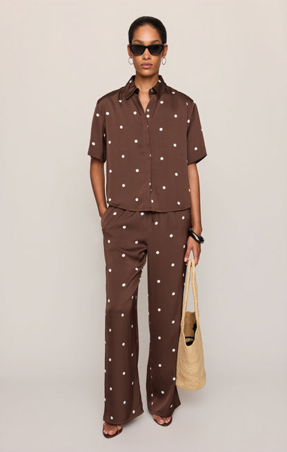 Lara Satin Dot Wide Leg Pant
