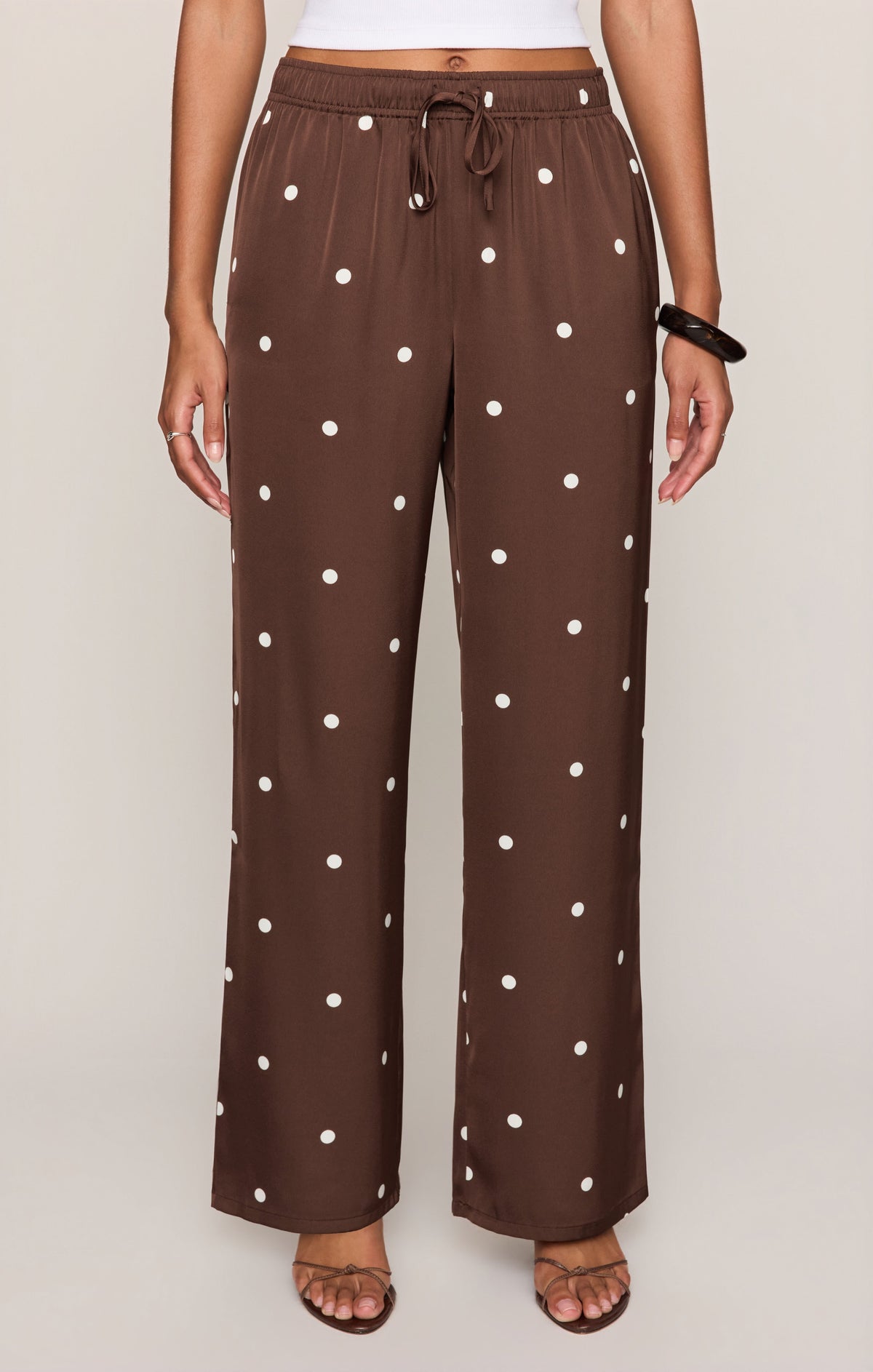 Lara Satin Dot Wide Leg Pant