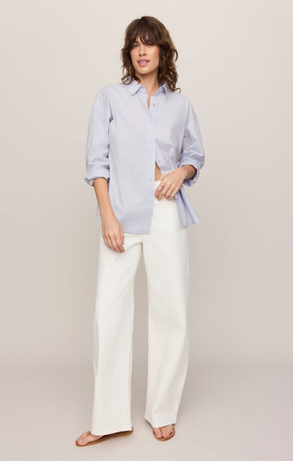 Elevated Poplin Relaxed Button Up Top