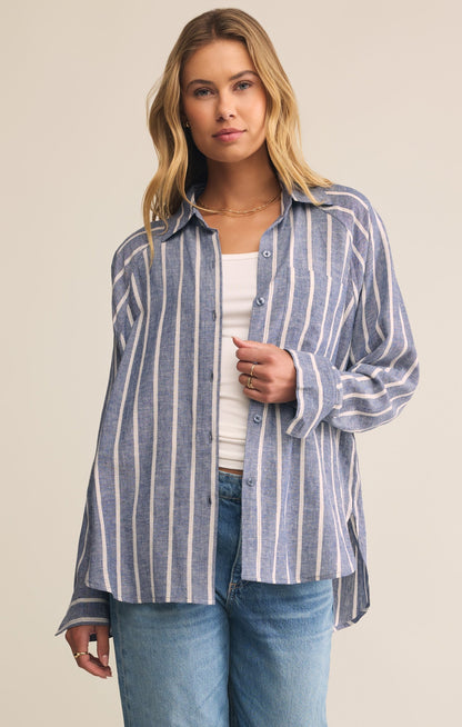 The Perfect Linen Striped Top