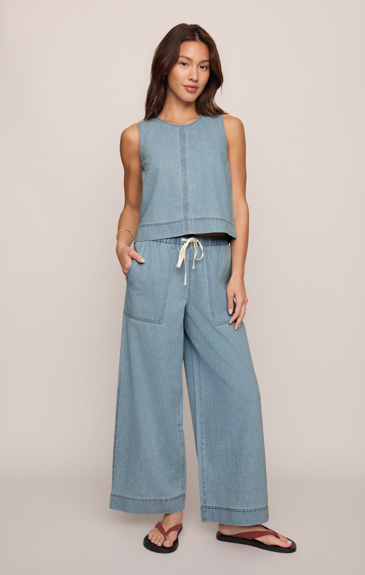 Sun Seeker Denim Cropped Tank