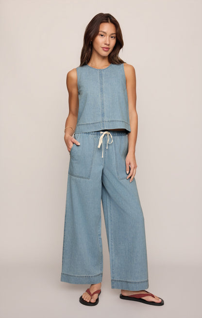 Sun Seeker Denim Cropped Tank