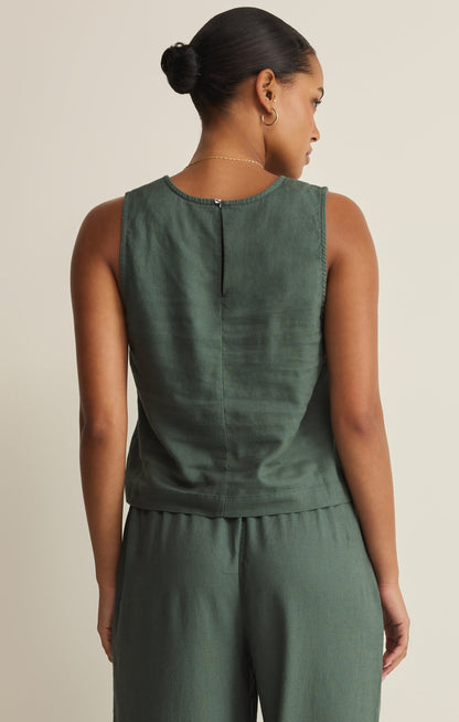 Sloane Linen Cropped Tank