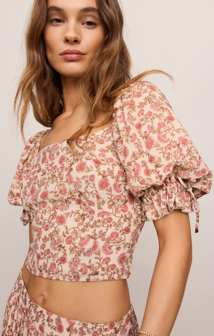 Moira Floral Cropped Top