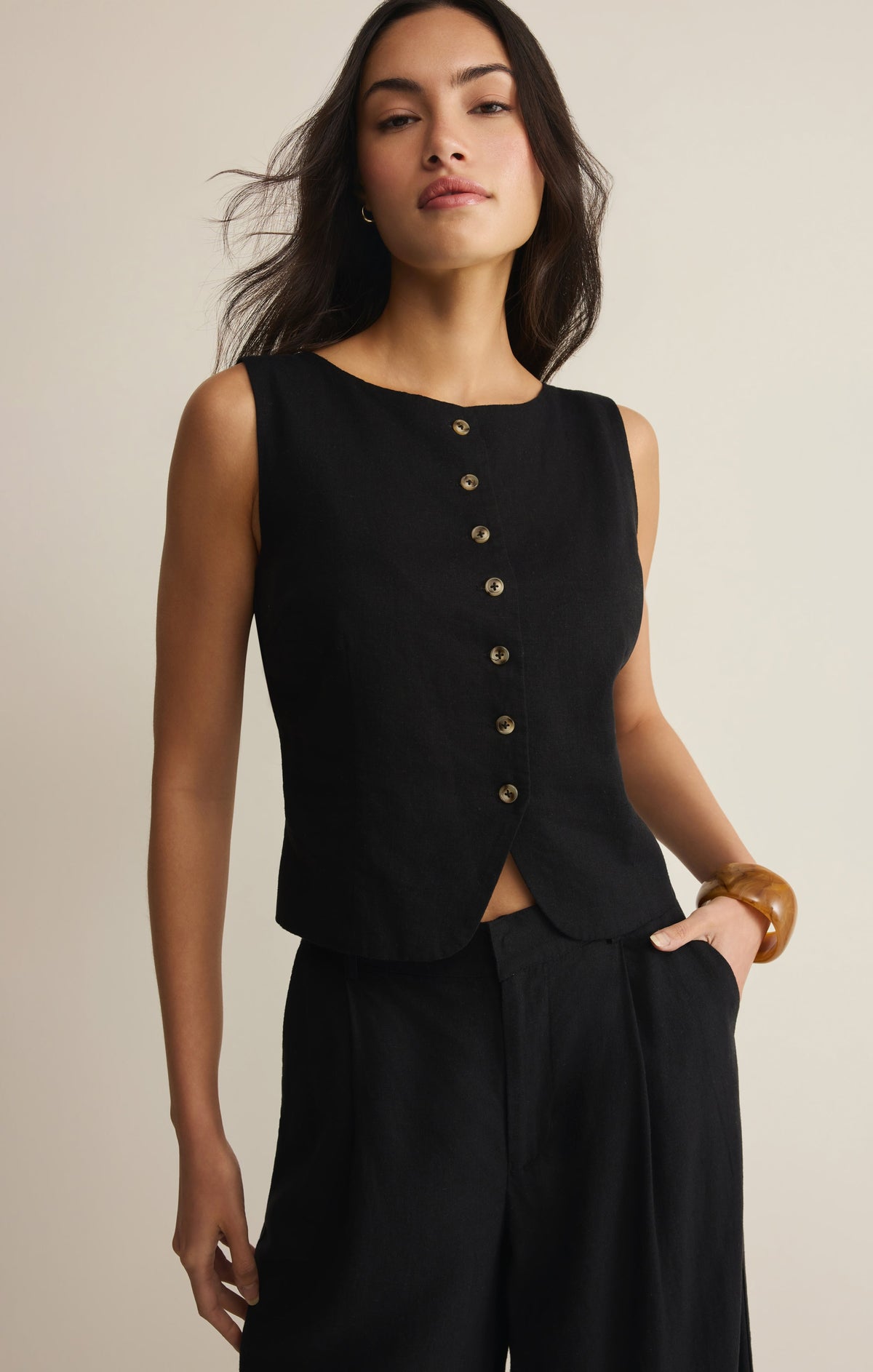 Roman Linen Vest