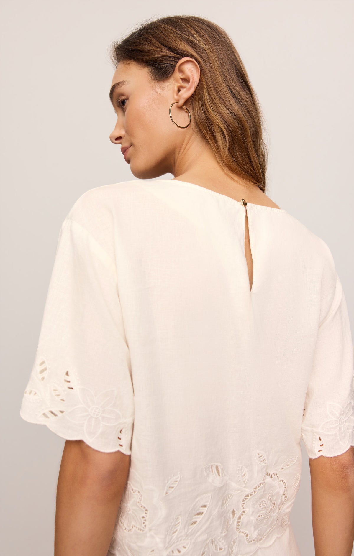 Daya Embroidered Linen Top