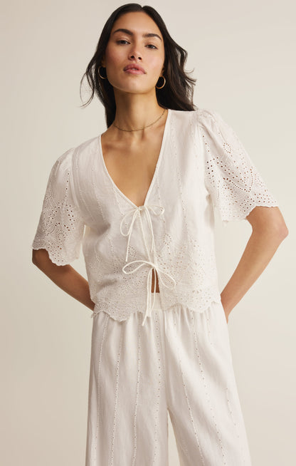 Oceanside Embroidered Top