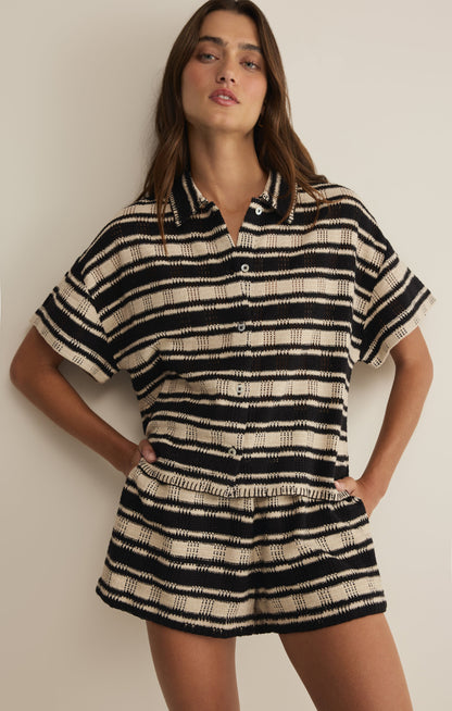Monaco Stripe Button Up