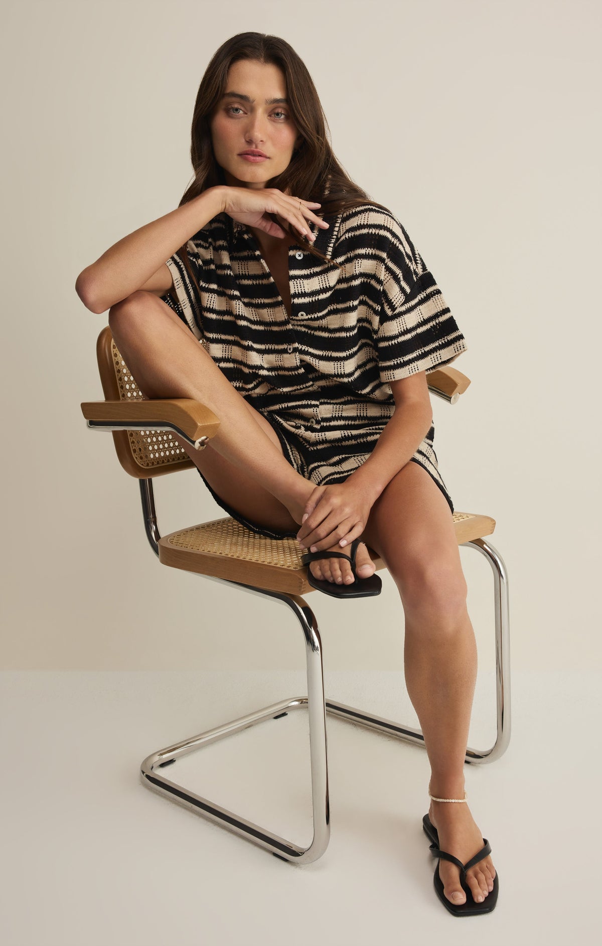 Monaco Stripe Button Up