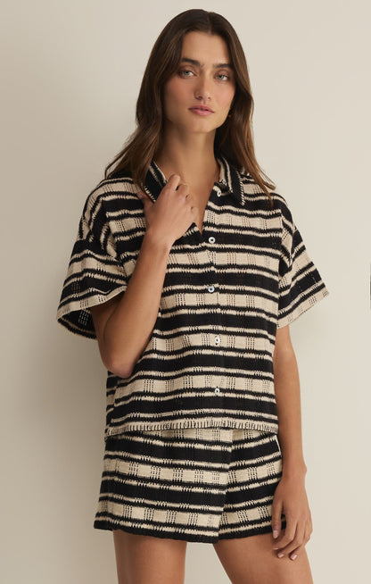 Monaco Stripe Button Up