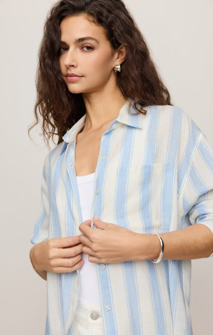Perfect Striped Linen Button Up