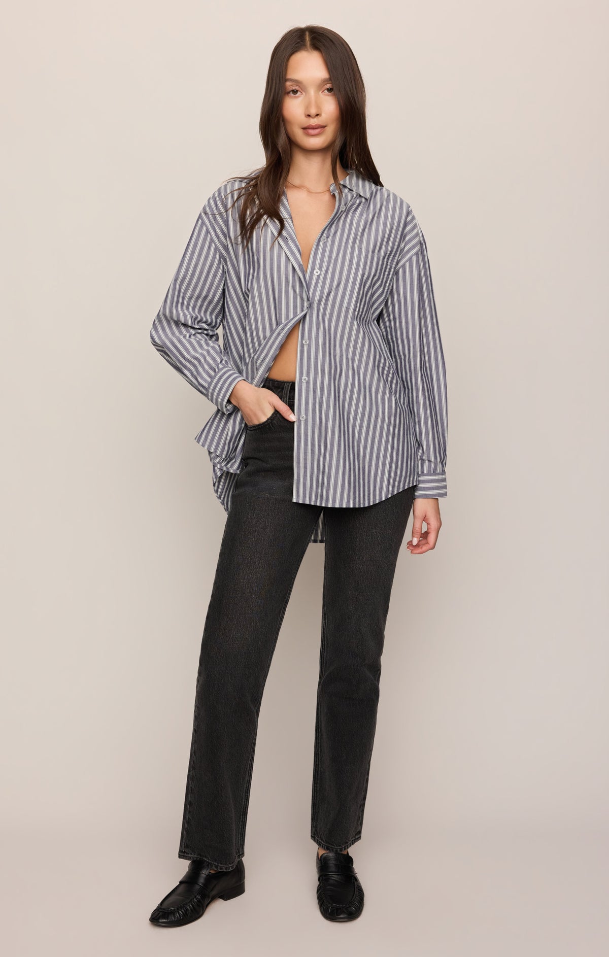 The Gallery Striped Button Up