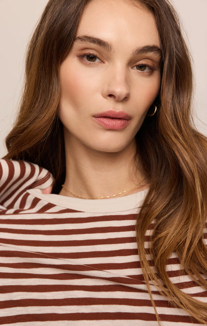 Junie Long Sleeve Stripe Slub Tee