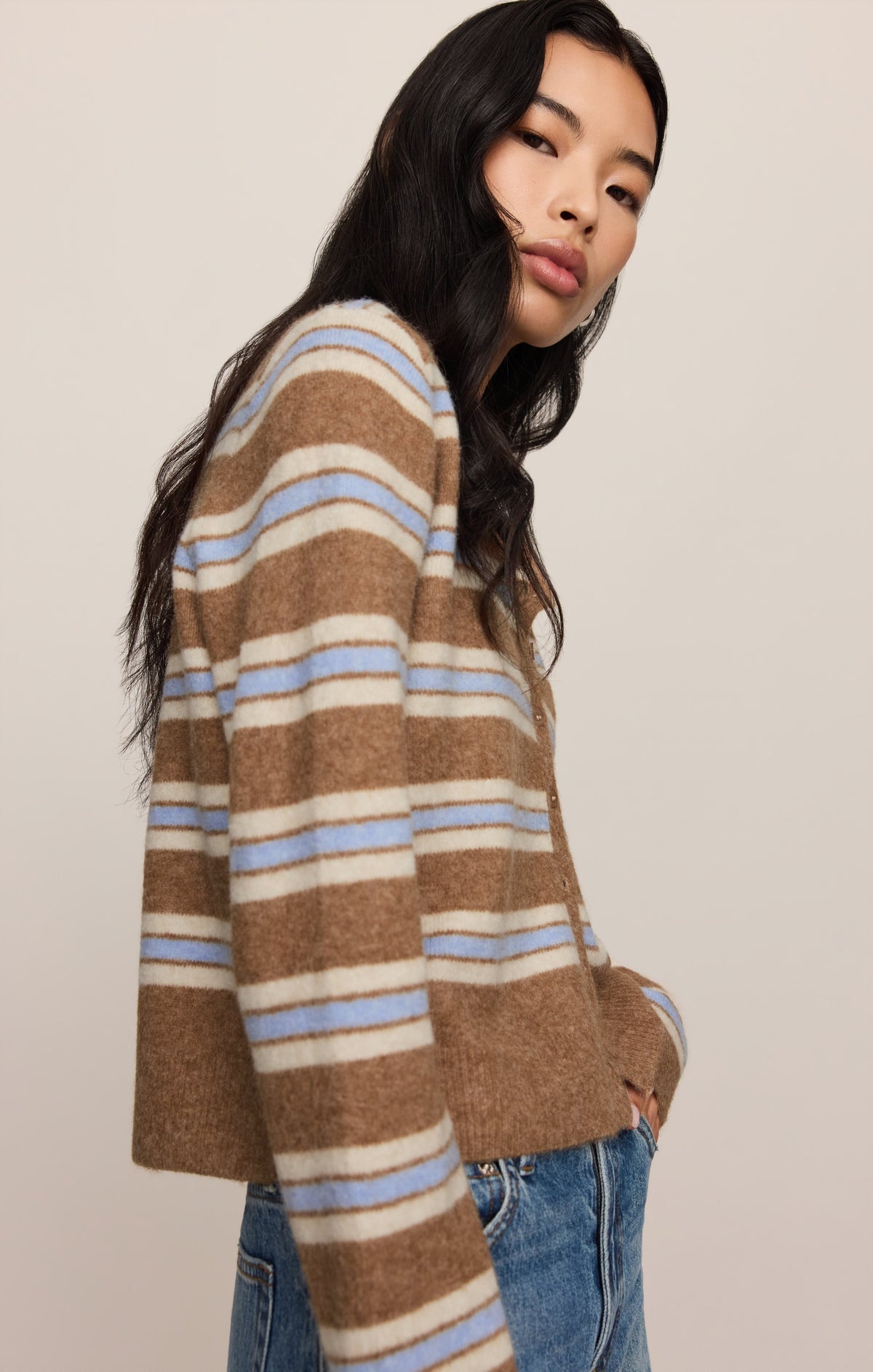 Medina Cozy Stripe Cardigan